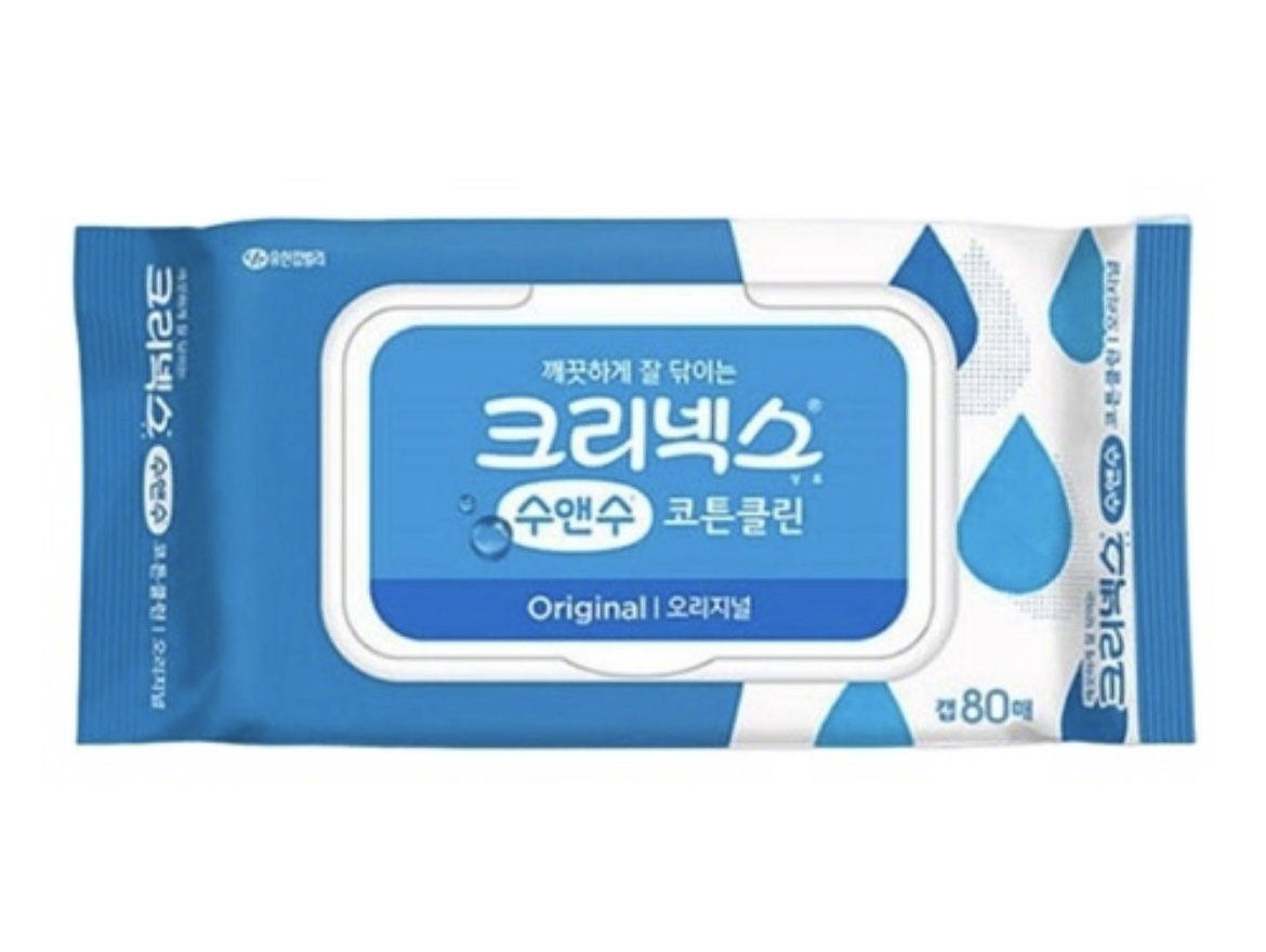 크리넥스 수앤수 코튼클린 오리지널 물티슈 캡형 80매 x 6개 : 숌숌마켓