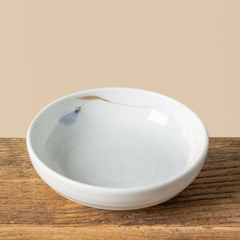 쉬미리 식 접시 그릇 청꽃고백자찬기 15.5cm 이천도자기찬기 반찬 원찬 4호 : 리오구대