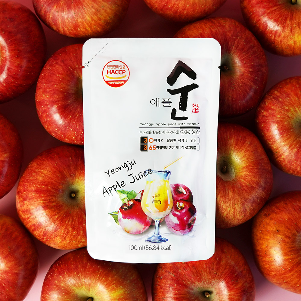 [HACCP] 물타지않은 저온착즙 영주 순수 사과즙 30포x100ml : FRESHDAY