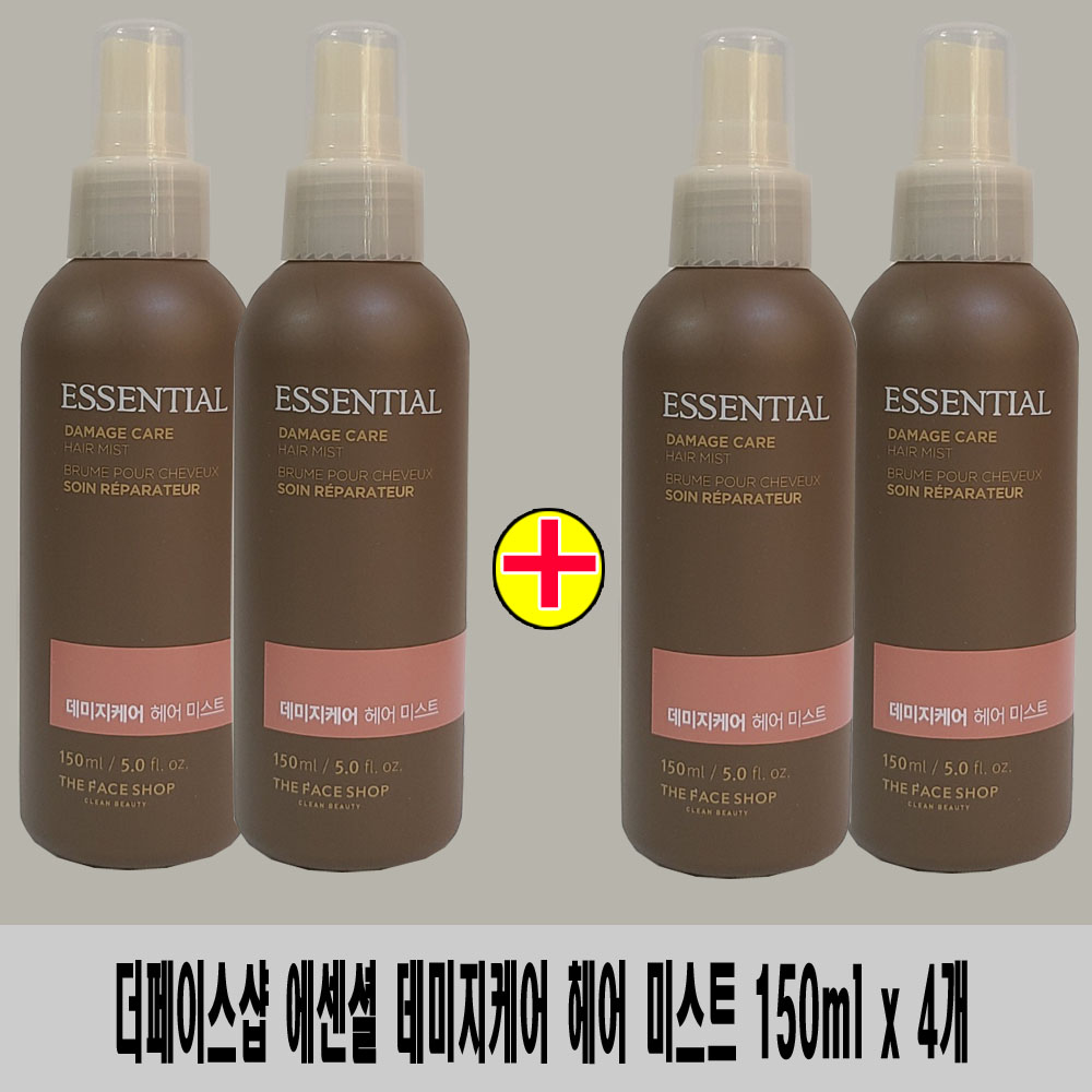 (150ml x 4개)-더페이스샵 에센셜 데미지케어 헤어 미스트 : 블루1004