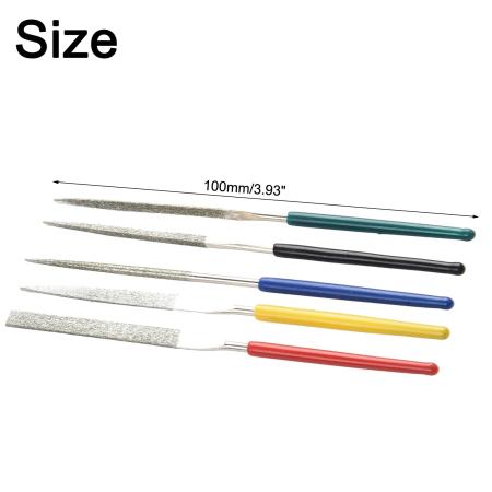 작은 바늘 파일 돌 세라믹 DIY 목공 디버링 다이아몬드 파일 플랫 수공구, 다목적, 세트당 5 개 : 다산유통84