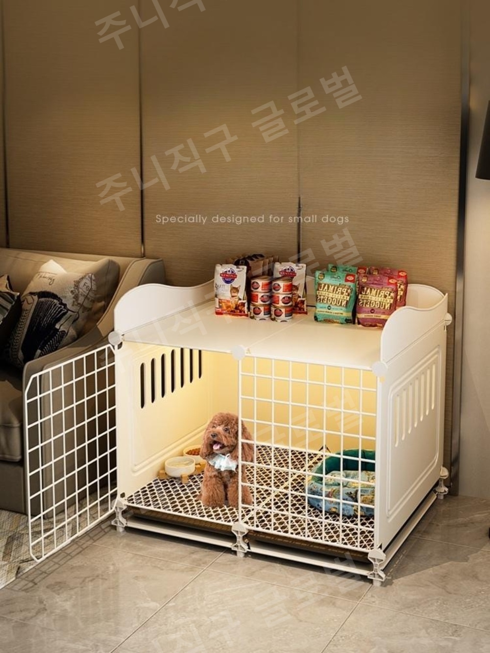 애견 하우스 강아지 집 애완용품 케이지 강아지 케이지 가정용 실내 개집 : 주니직구
