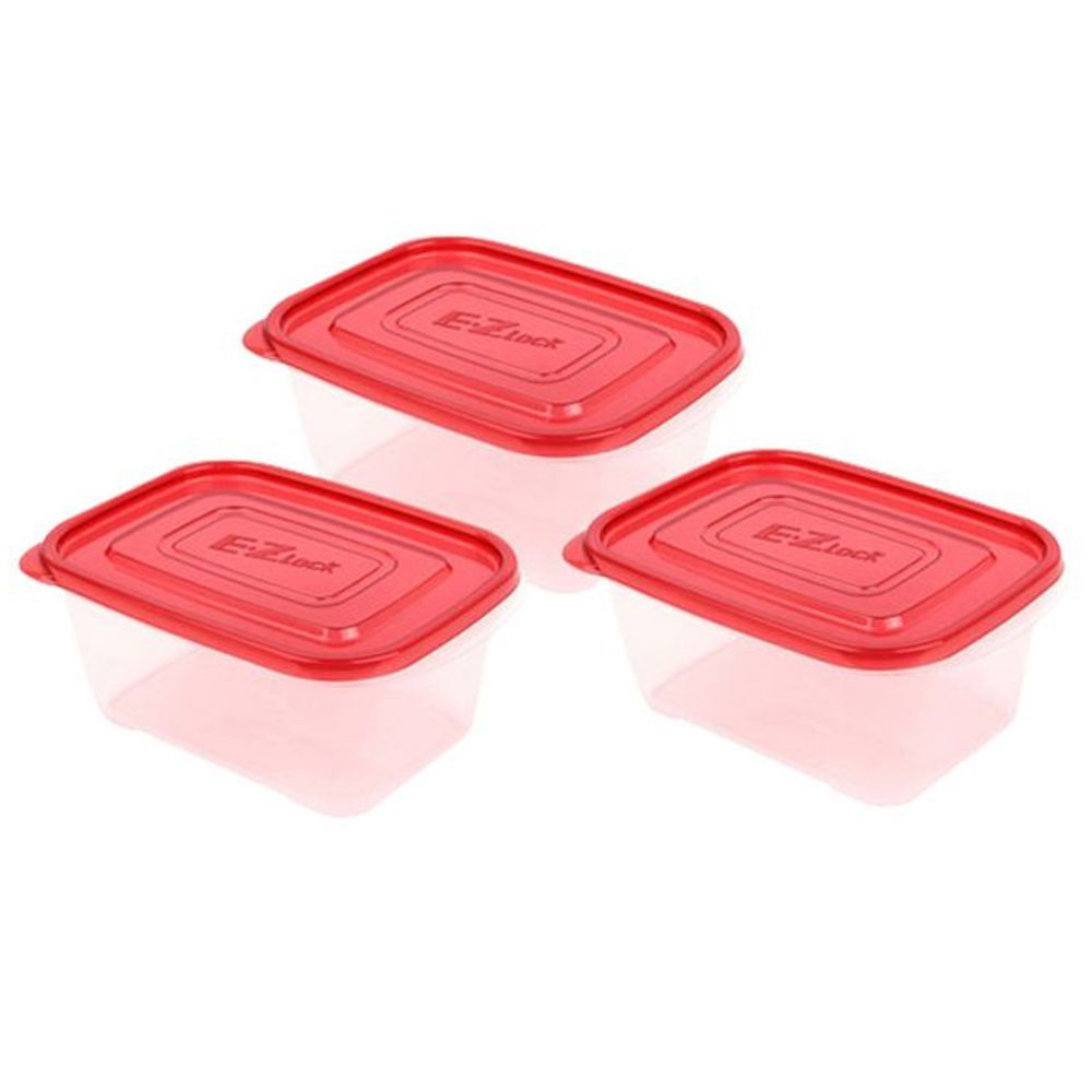 플라스틱 뉴이지락 밀폐 냉장고 3P 270ml 소분 직사각 눈금 냉동밥 용기 밑 반찬통 : 종종걸음샵