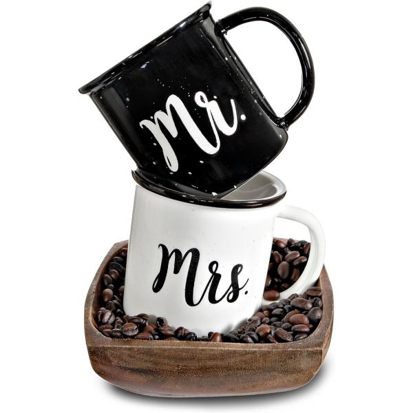 Mrs. 머그잔 11온스 세라믹 캠프파이어 커피 노블 세트 유니크 Couples Mugs Coffee Cups : 플레이노319