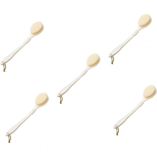FRCOLOR 5pcs 밴딩 배스 브러시 바디워시 수세미 드라이브 바디 브러쉬 로션 도포기 등 드라이 목욕도구 등세척 원목 39X7.3CMx5pcs... 