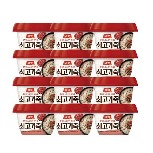 동원 양반죽 쇠고기죽 285g x 12개 아침대용 자취용 건강 식사대용 간단한 한끼 즉석죽 간편죽 영양죽 : 통일샵