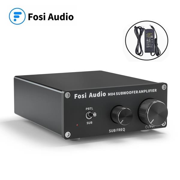 Fosi 오디오 M04 클래스 D 서브우퍼 앰프, 모노 채널 AMP 파워 가정용 패시브 스피커용, 100W : 블루베리샵스토어