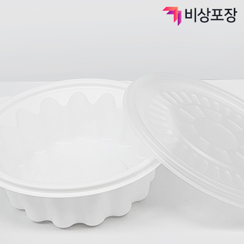 JH 195파이 소 백색 냉면 칼국수 포장 용기 : 비상포장