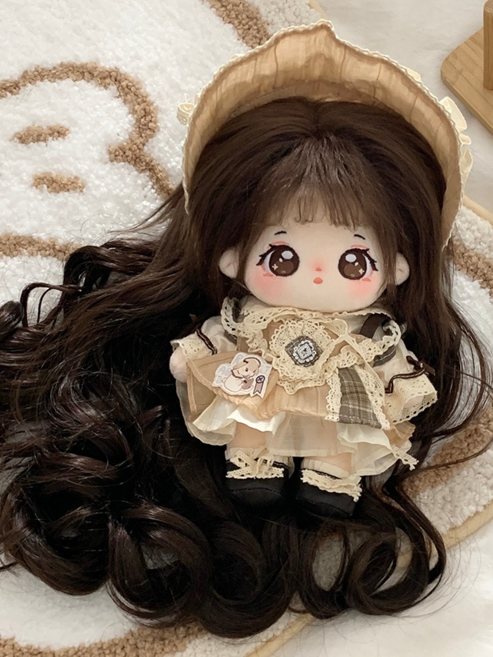 20cm 아이돌 여자 인형 콩이 가발 솜깅이 몸체 솜인형 무속성 : 인형 옷 가게