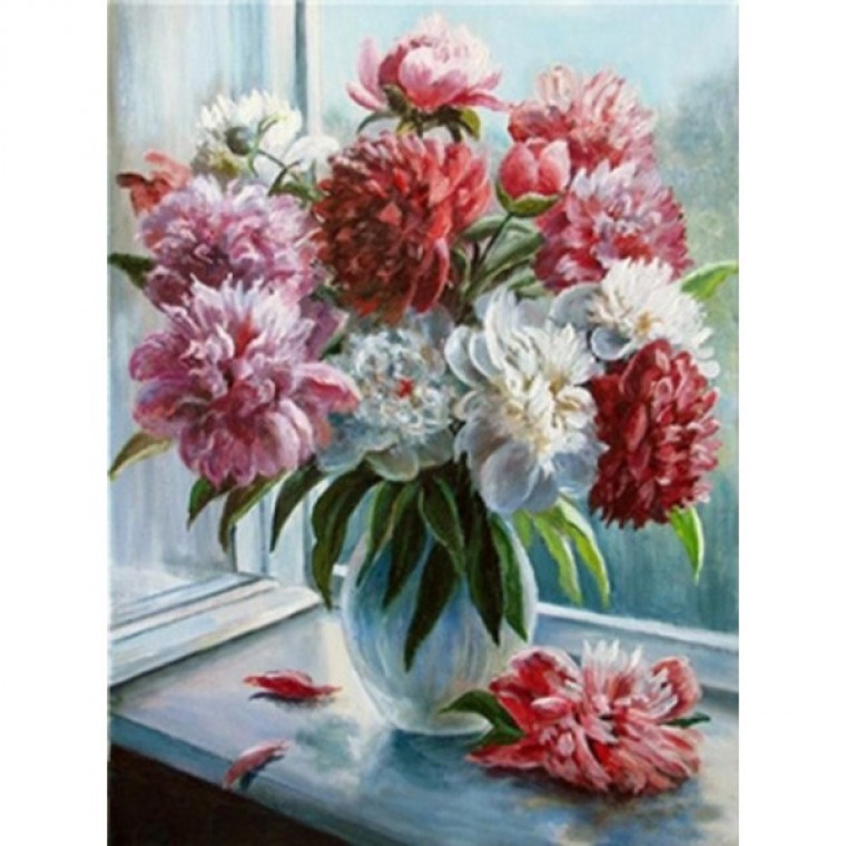그림DIY 그림그리기 쉬운 명화 유화그리기 창가의 꽃 화병 40x50 유화그림 DIY유화 : 리얼앙트