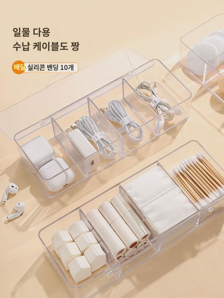 구디 화장솜 수납 케이스 뷰티 계란 꼬챙이 퍼프 클렌징 면 테이블 수납  커버 방진 투명 선반 : 가빈플레
