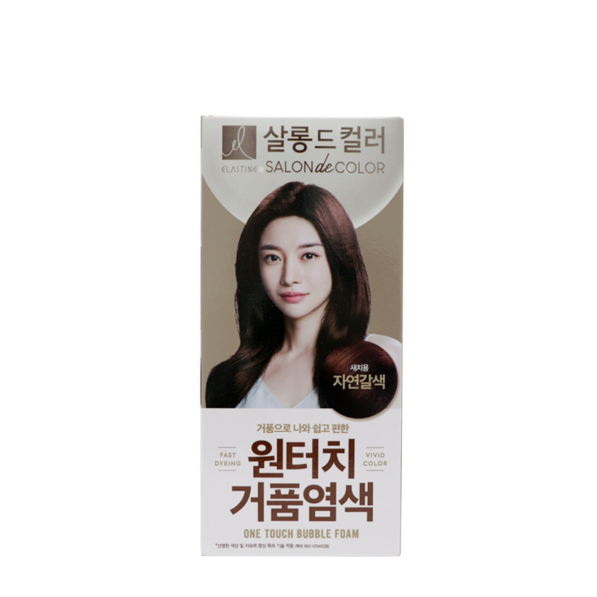 엘라스틴 살롱드컬러 원터치 거품 염색 자연갈색 80g : 파그나니