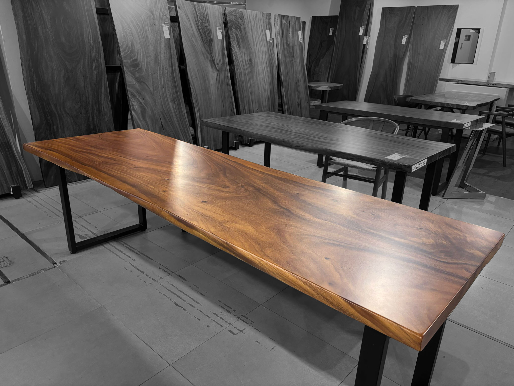 [원가SALE] 에콰도르브릭스톤 우드슬랩 2400 테이블 원목식탁 A240415001 : ALLWOOD