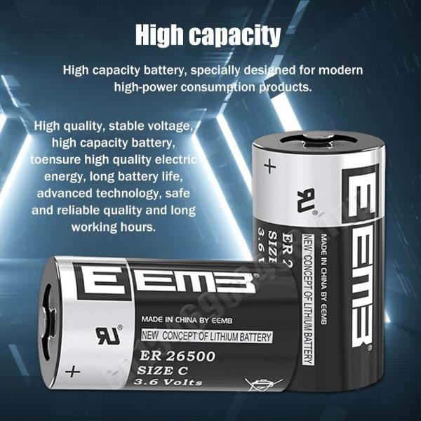10PCS ER26500 C 크기 3.6V 9000mAh 제어 알람 시계 도구 물 미터에 대 한 교체 리튬 배터리 : 천월종합운송
