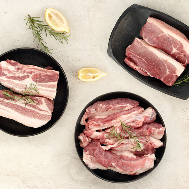 [제주양돈농협] 제주 흑돼지 500g, 1kg / 오겹살, 앞다리, 뒷고기 : 오초록