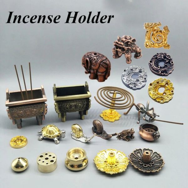 향 스틱 찻집 선불교 용품, 광산 구멍 홀더, 황동 버너 플레이트, 홈 데코 Antique copper snail : moongboong03
