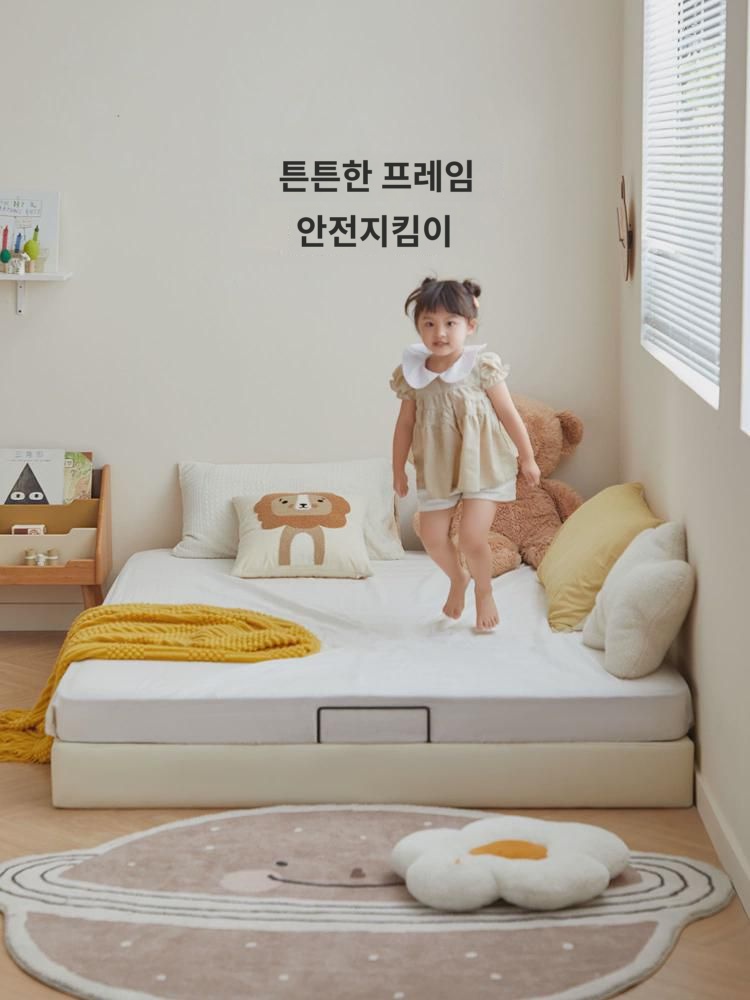 임씨 홈 원목 발 1.5m  침대 구름 공주 침대 머리 없는 다다미 임씨 목업 : 대평직구
