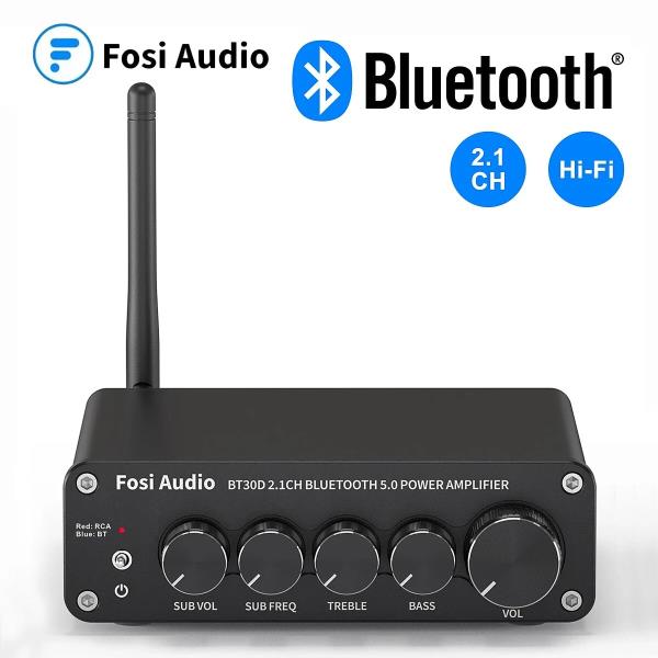 Fosi 오디오 BT30D 블루투스 사운드 파워 앰프 2. 채널 베이스 및 트레블 컨트롤 앰프 오디오 서브우퍼 00W  50W x2 사운드 앰프 : 일류컴퍼니