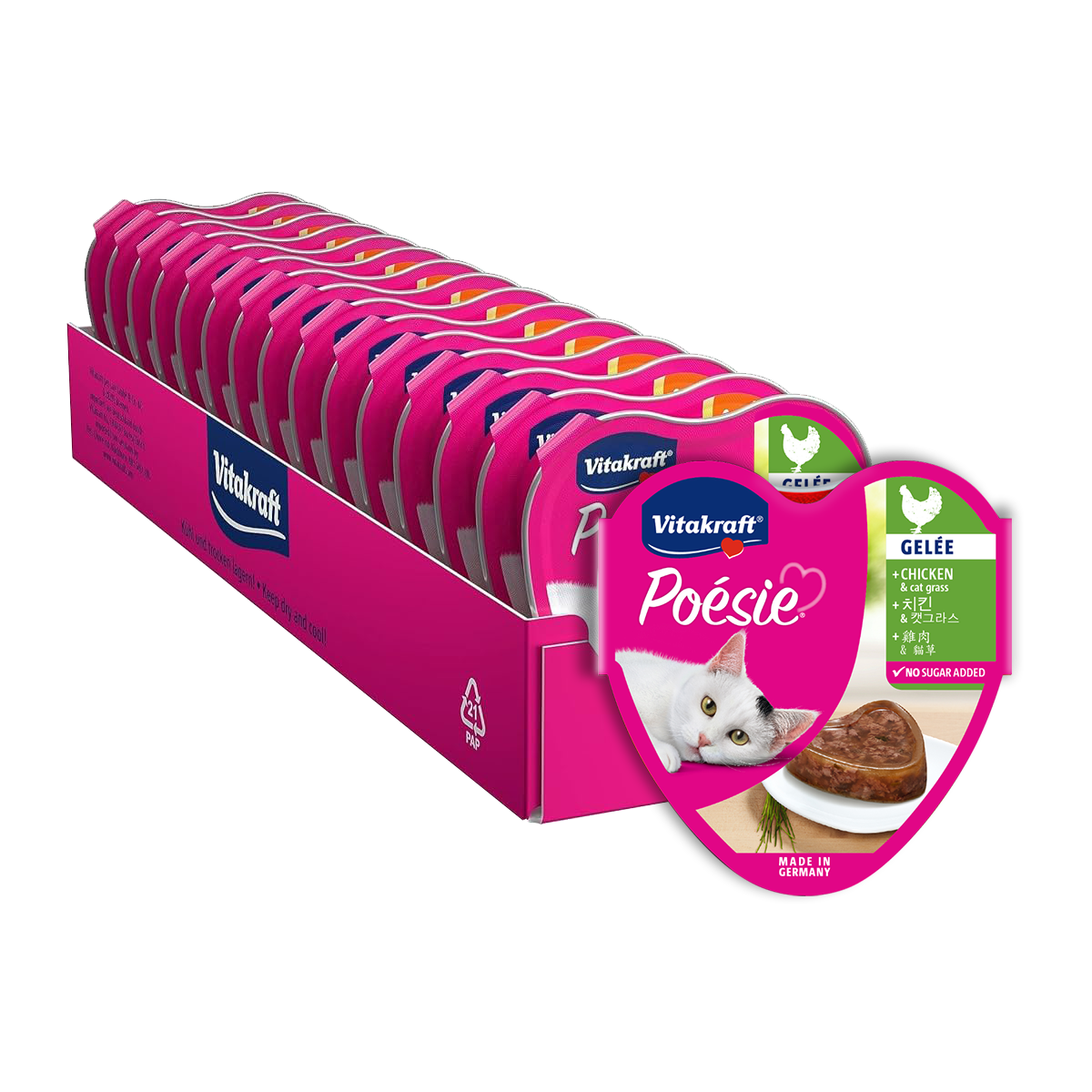 [1+1]비타크래프트 포에시 하트캔 고양이 습식사료 주식캔 치킨&당근애플 85g x 30개 : 비타크래프트