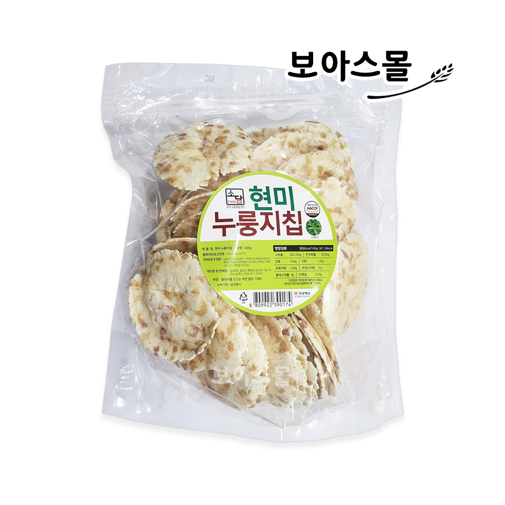[소담푸드] 현미 누룽지칩 200g x 4개 : 보아스제과