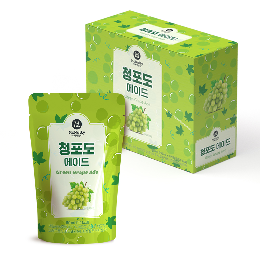 맥널티 편의점 파우치 음료/커피 190ml 10개입+10개입+10개입 총 30개입 (복숭아 아이스티/청포도 에이드 /아메리카노 블랙) 외 8종... 