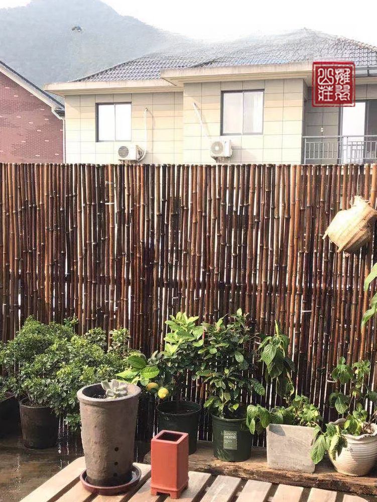 대나무 울타리 정원 방부목 기둥 안뜰 홈스테이 장식 일본 파티션 짠 제품 료칸 히노끼탕 : 나유스토어