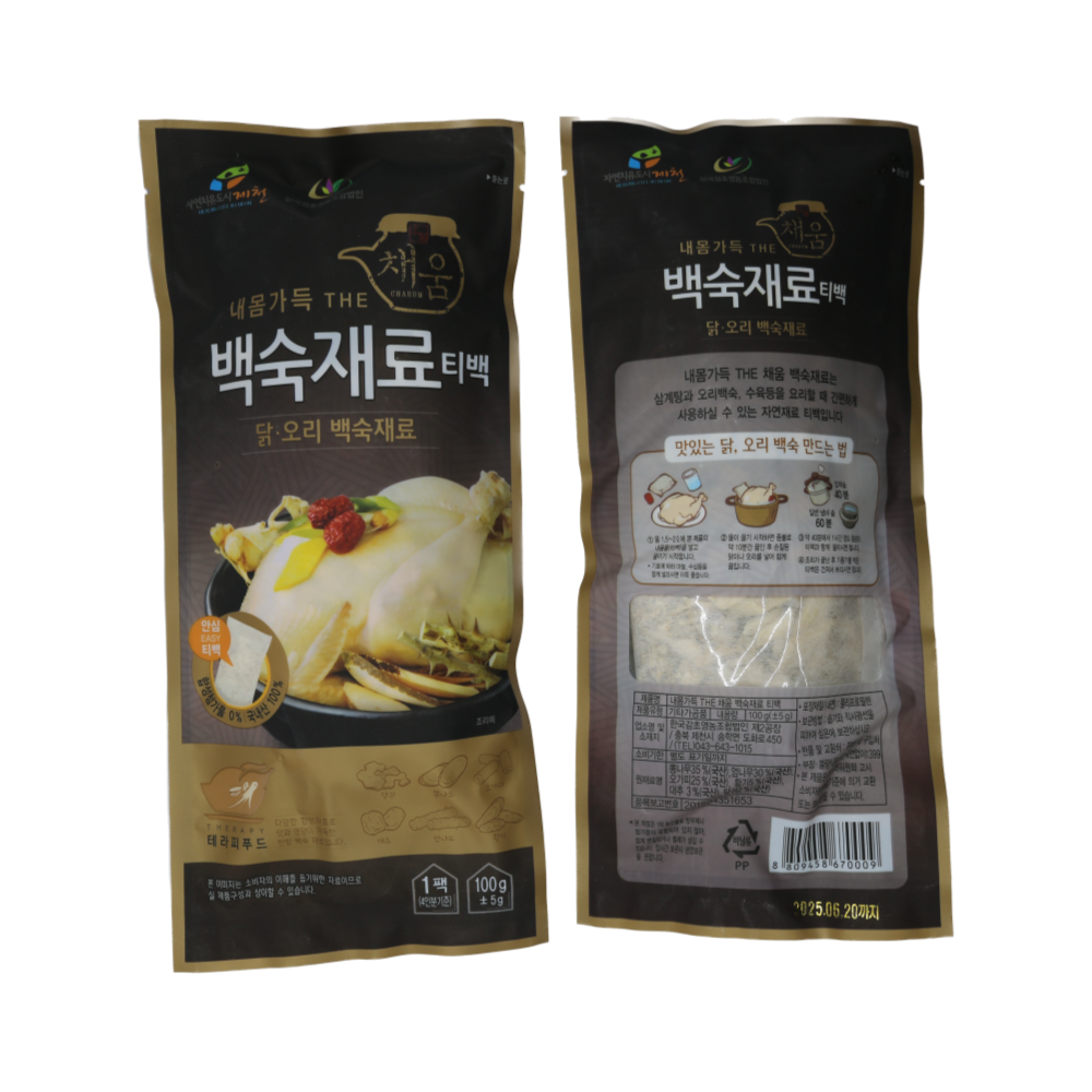 100% 국산 한방 삼계탕 재료 100g [50개 박스] 티백 내 몸 가득 THE 채움 백숙재료 티백 : 현서농장