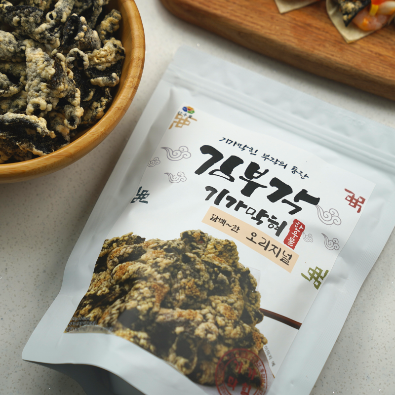 한우물 김부각 기가막혀 80g 지인선물 자취생 자취반찬 칼로리낮은과자 자취생반찬 : 한우물식품