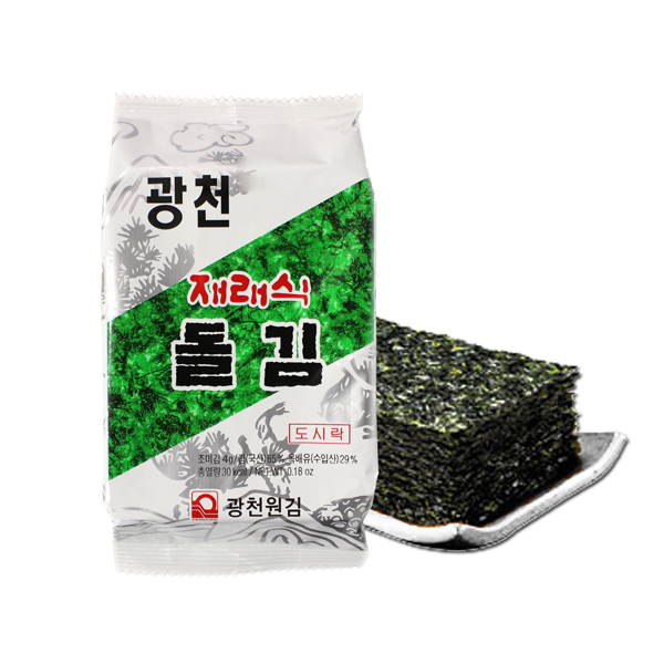 광천원김 재래식돌김 도시락(4gx24개x3세트) : 자연두레