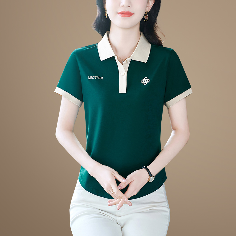 여자 카라 티셔츠 pk 반팔 여름 오버핏 옷깃 여성용 스타일 중 패션 소 캐주얼 다용도상 : 하우지엄