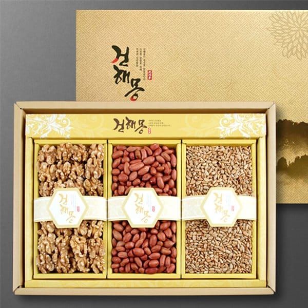 건해몽 화월견과세트 3호(땅콩 350g 호두 250g 해바라기씨 300g) -인증 : 시안아트웍스