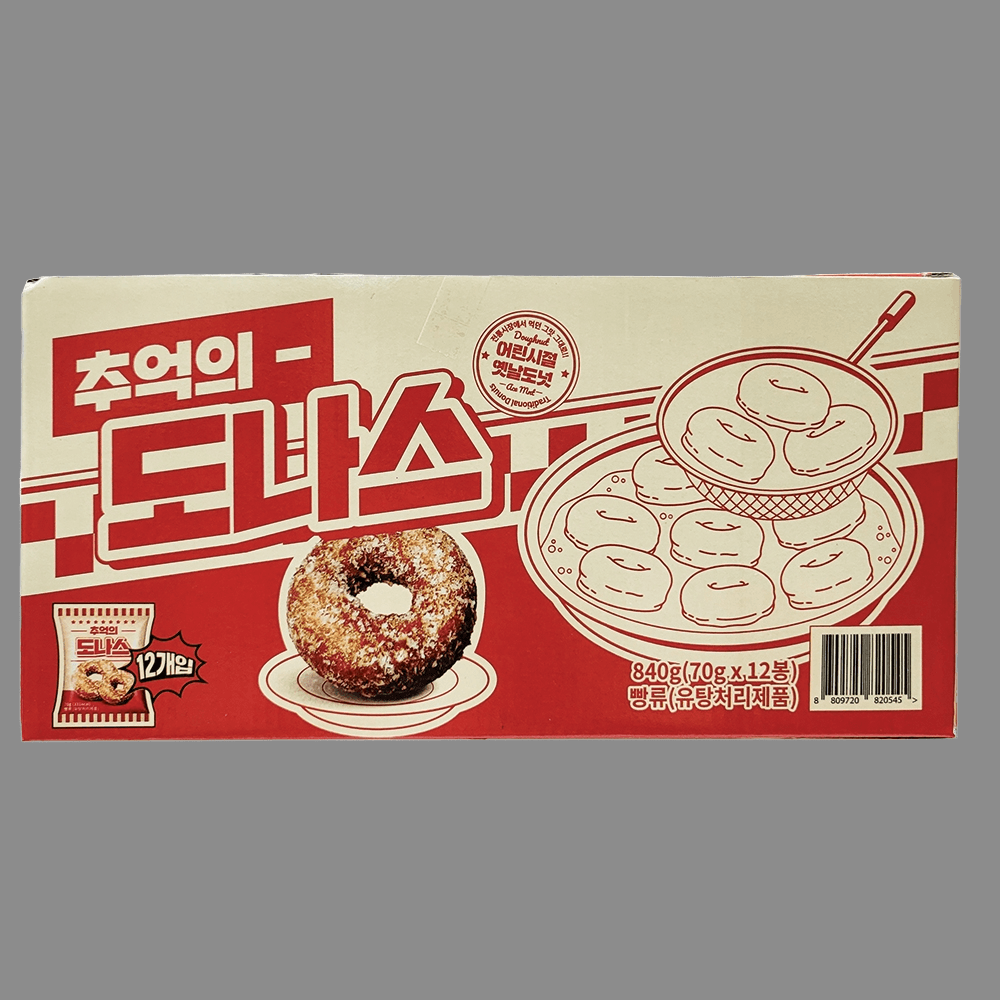 추억의 도나스 840G(70G X 12개입) / 옛날 도너츠 빵 맛있는 : 유 나 샵