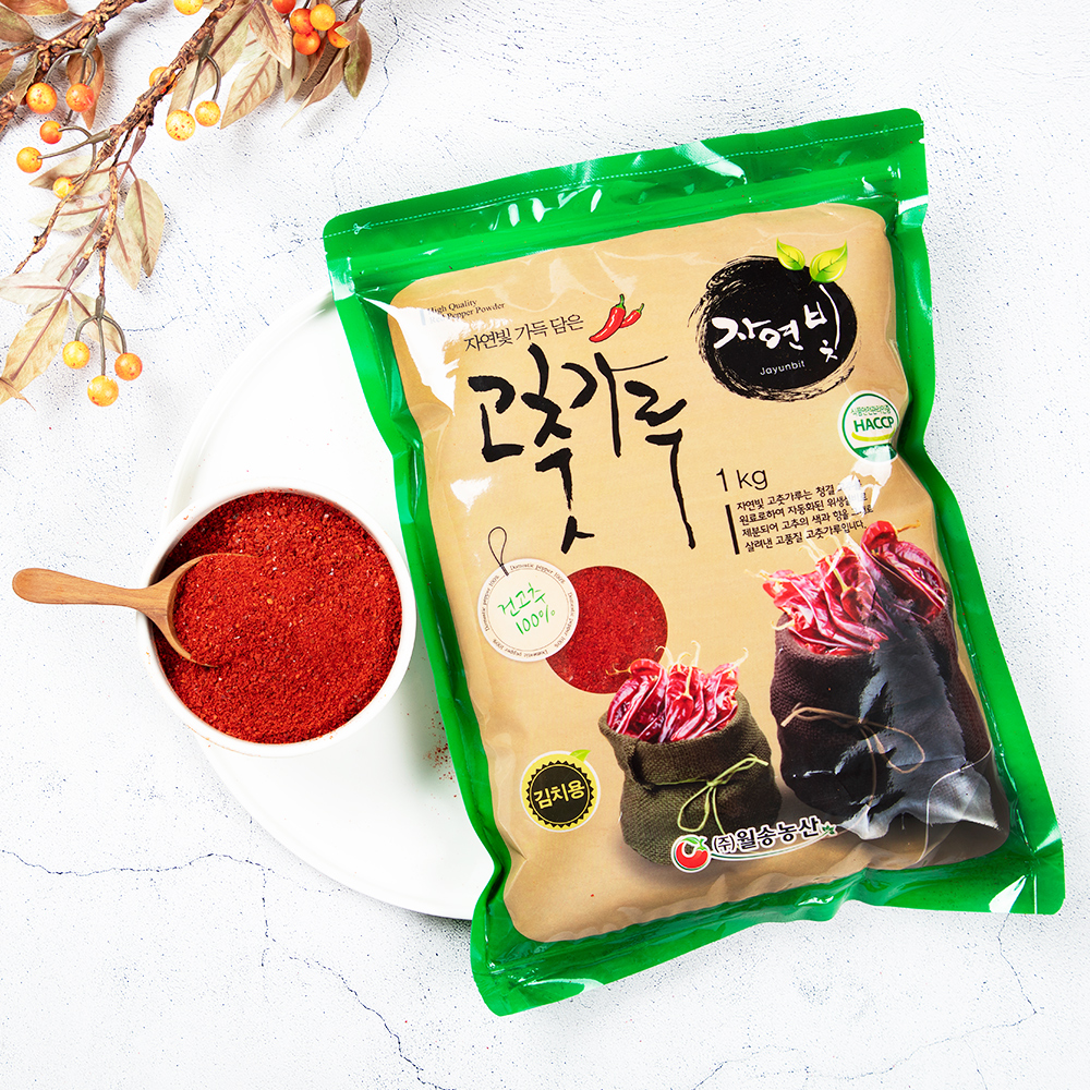 자연빛 월송 중국산 고춧가루 1kg 순한맛 김치용 고운용 고추가루 : 국내상회