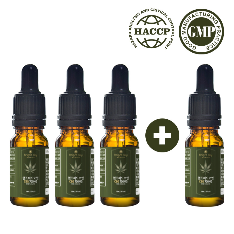 3+1 브라이트스카이 7% 카나비노이드 햄프씨드오일 10ml CBD CBG 대마종자유 오일 : 주식회사 브라이트스카이