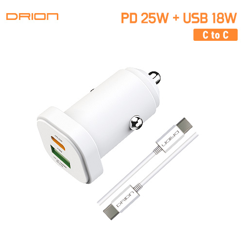 드리온 차량용 PD25W+18W 2구 충전기 : JK Mobile