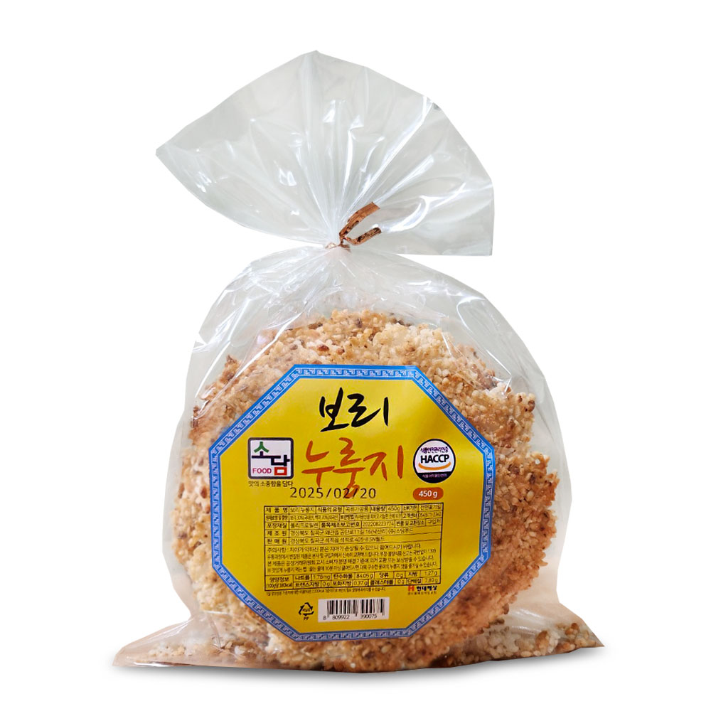 소담푸드 누룽지 찹쌀 현미 보리 백미 850g 3봉 : 소담푸드 누룽지