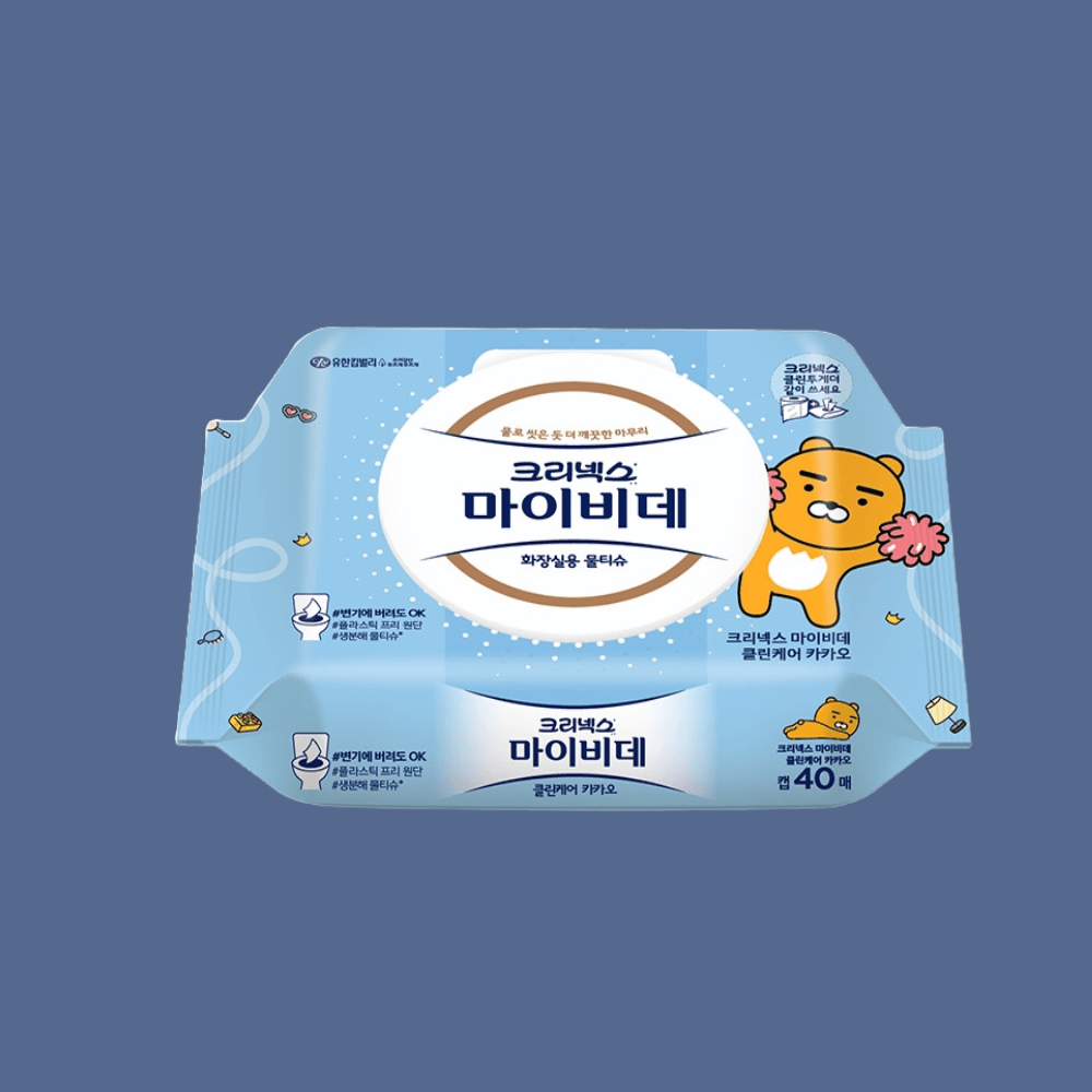 크리넥스 마이비데 클린케어 카카오 캡형 40매 X 9팩 변기에넣어도OK : 알랑스토리지
