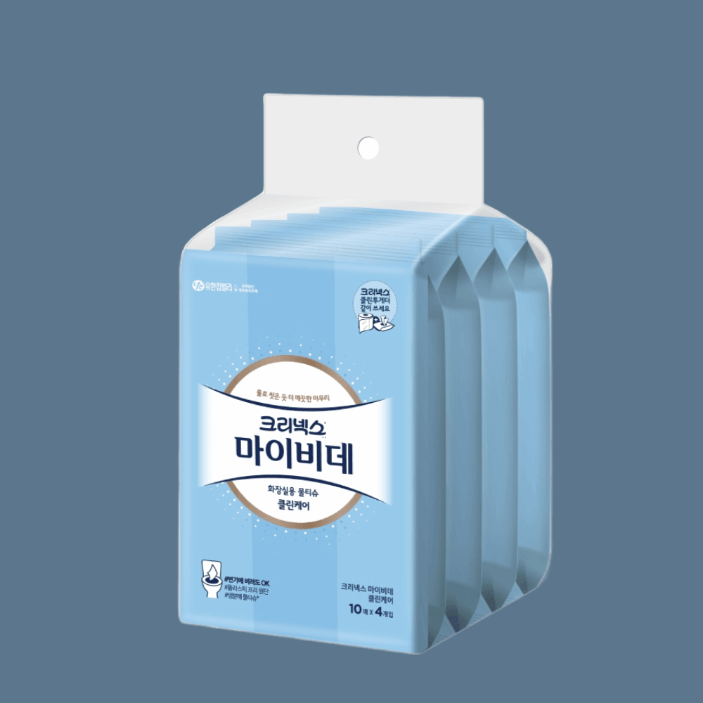크리넥스 마이비데 클린케어 10매, 24개 변기에넣어도OK : 알랑스토리지