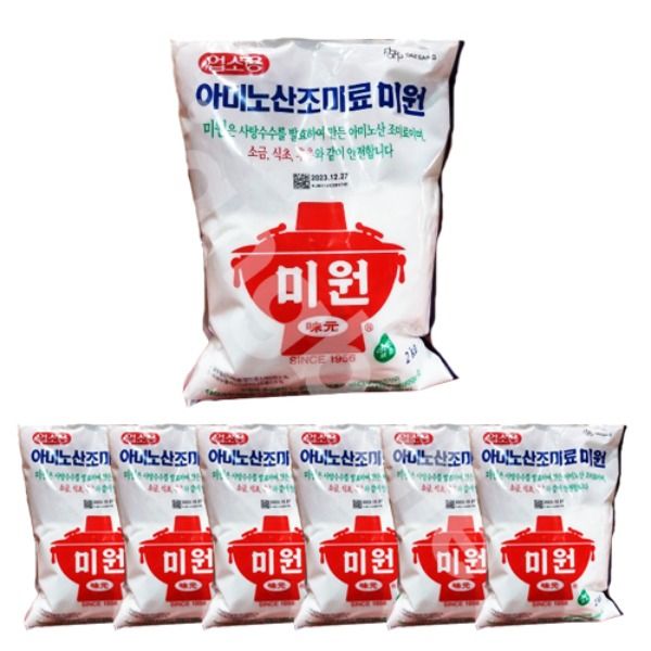 대상 아미노산 미원 2kg 1박스 6개 : 장볼레