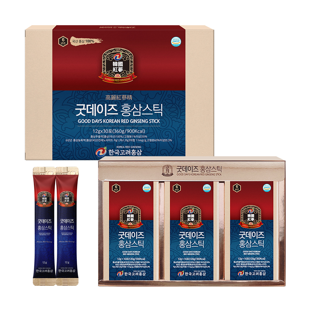 [한국고려홍삼] 굿데이즈 홍삼스틱 12ml ⅹ 30포 1개월분 효도선물 쇼핑백동봉 : 노블원