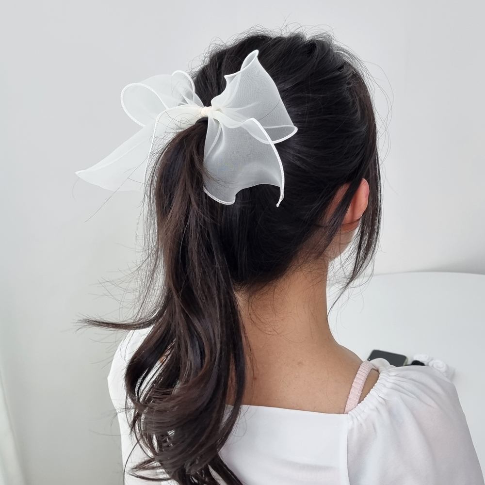 상큼발랄 풍성 시스루 오간디 리본 헤어끈 8칼라 : 릴리트리