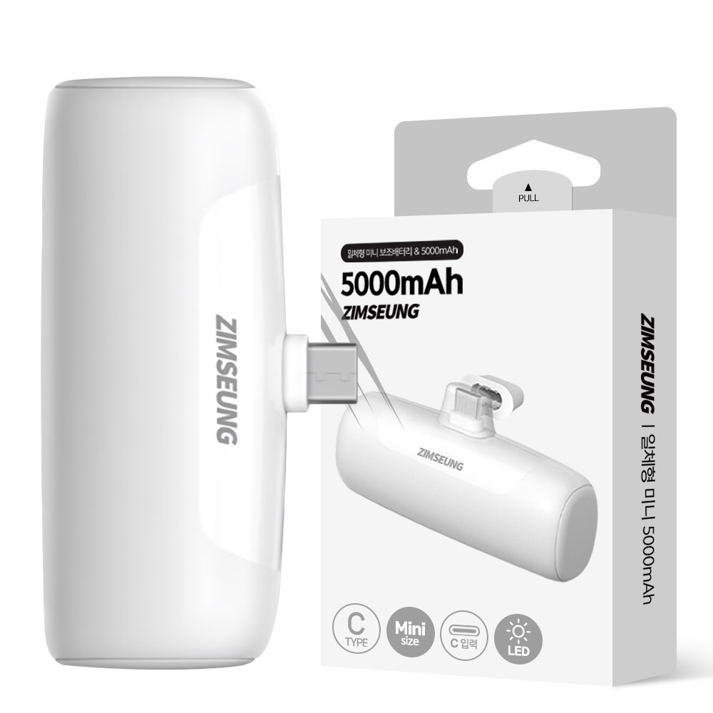 도킹형 미니 C타입 일체형 보조배터리 5000mAh : 더나은 주식회사