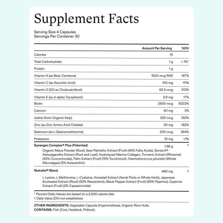 Nutrafol 여성용 밸런스 모발 성장 보충제 만 45세 이상 눈에 띄게 두꺼운 모발과 두피 커버리지로 임 : COSTANZA