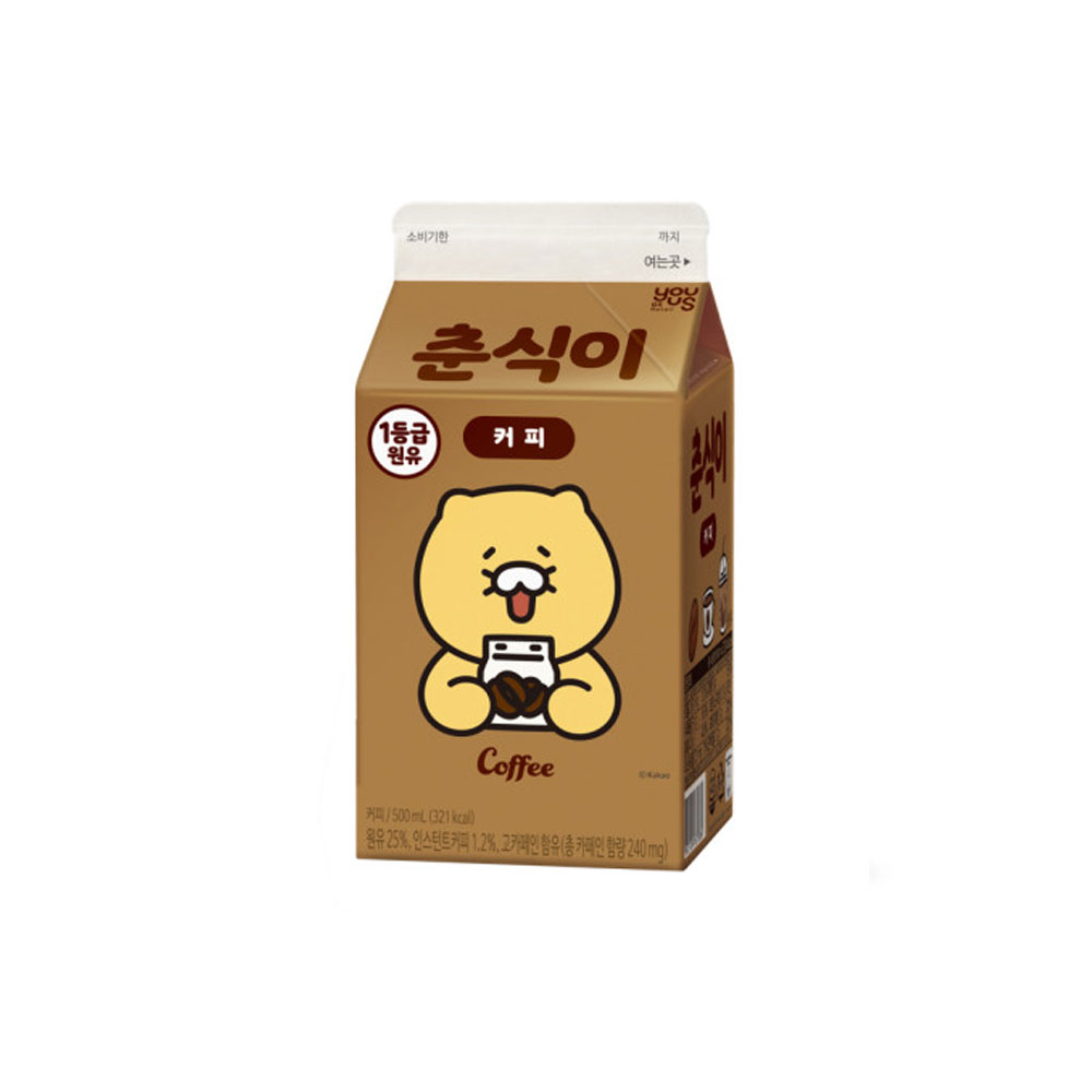춘식이 커피우유 팩음료 500ml x 1개 : 블리스원샵