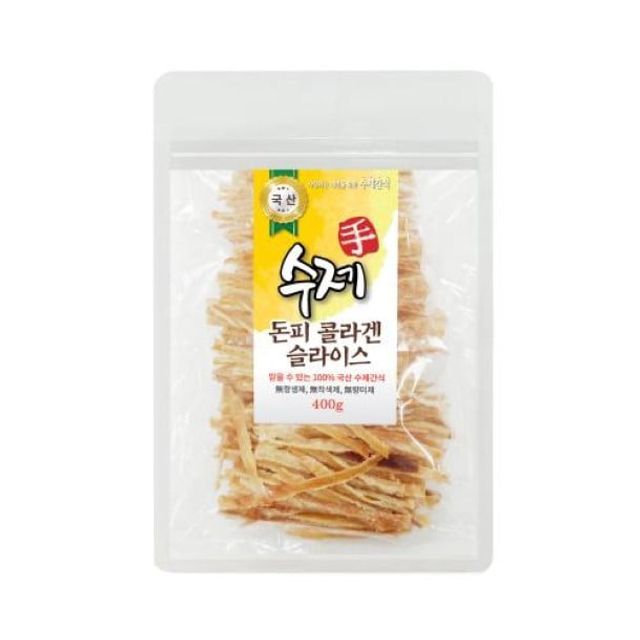 (펫스토리) 강아지간식 수제 돈피콜라겐 슬라이스 400g : 대전코코
