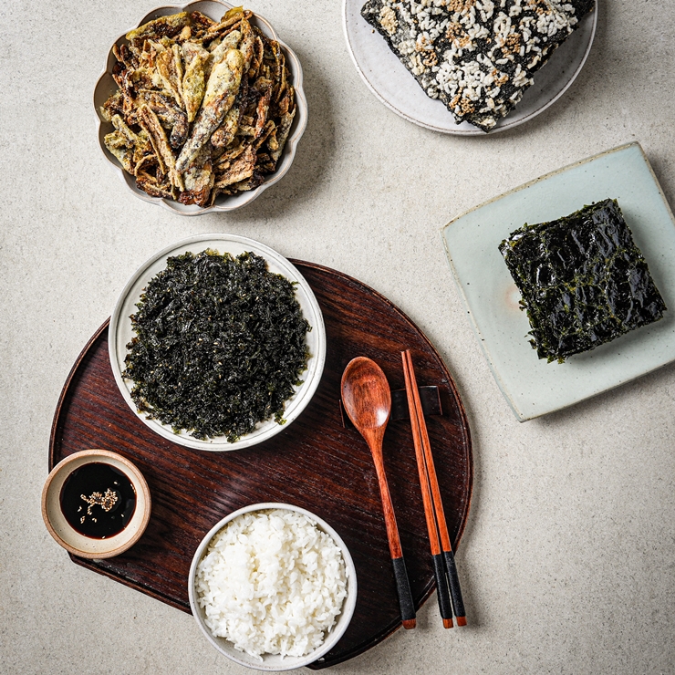 한나네김 [10봉] 조미김 구운김 맥반석 들기름 숯불 맛있는김 시장 즉석구이 수제 : 한나네김
