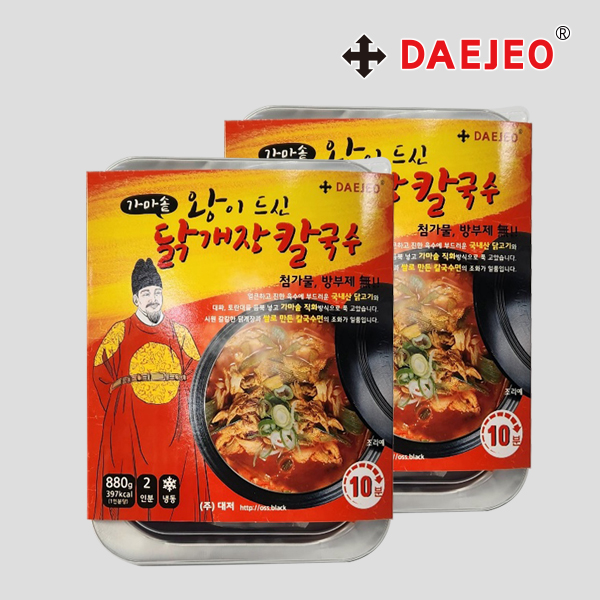 대저 왕이드신 닭개장칼국수880g X 2개 (3~4인분) 직화냄비 포함 : 세나샵