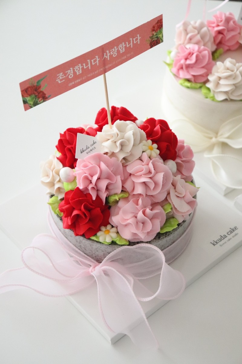 부산 어버이날케이크 카네이션떡케이크 선물세트 : 꾸다케이크