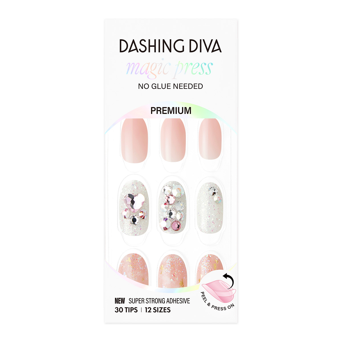 데싱디바 매직프레스 핑크 부케 (롱 오발) 네일팁 : DASHING DIVA