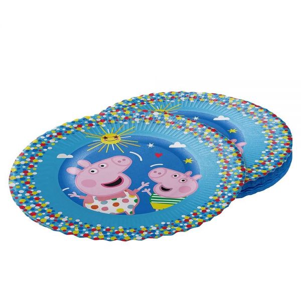 Party Factory `Peppa Pig´ 8x paper plates disposable colorful 9 inch party for childrens birthday th : 제이앤비컴퍼니1